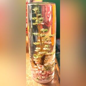 Handcrafted Daisyglas Co USA Vintage Mid Century Lucite Real Dried Flowers